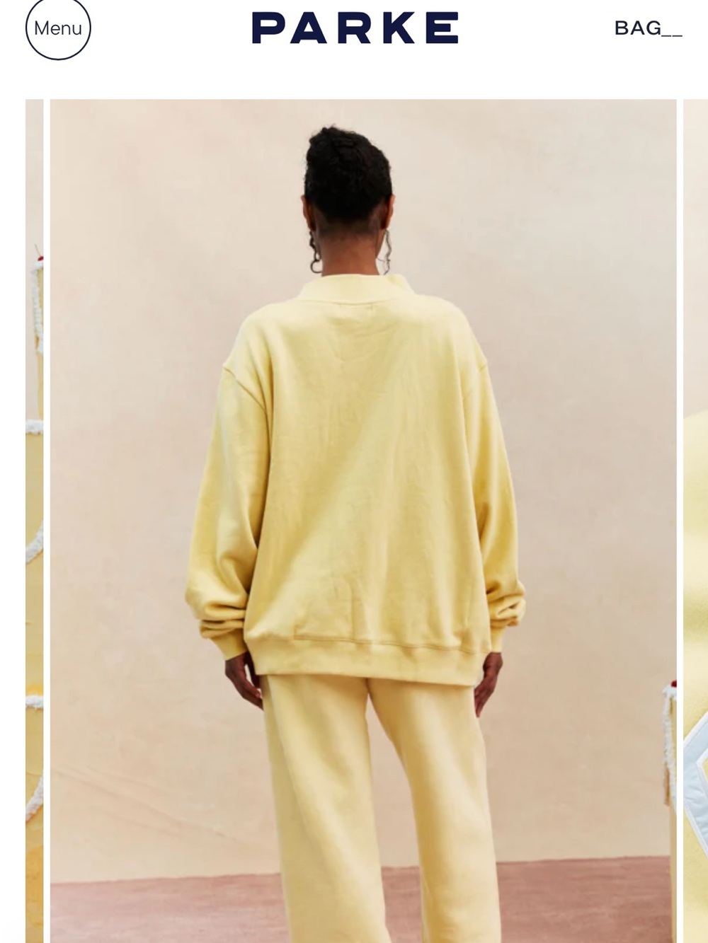 Parke Birthday Drop Varsity Mockneck Banana Cream - Picture 3 of 6